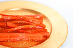 Roasted carrots with comb honey